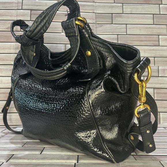 MARC JACOBS BLACK SEQUIN LEATHER HANDBAG VINTAGE - Picture 9 of 15